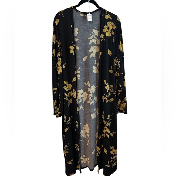 Torrid 2 Black and Gold Floral Cardigan. EUC - Picture 1 of 7